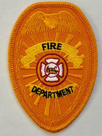 FIRE DEPARTMENT EAGLE TOP BADGE PATCH - GOLD.